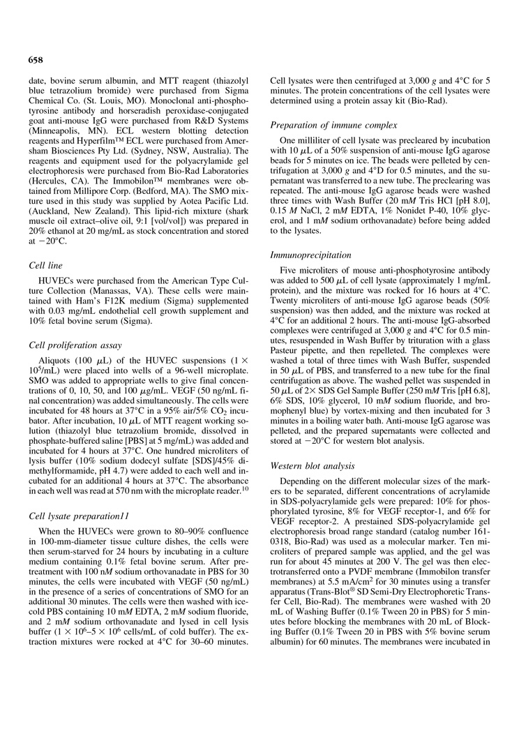 Inhibition of Tyrosine Phosphorylation of Vascular Endothelial Growth P2