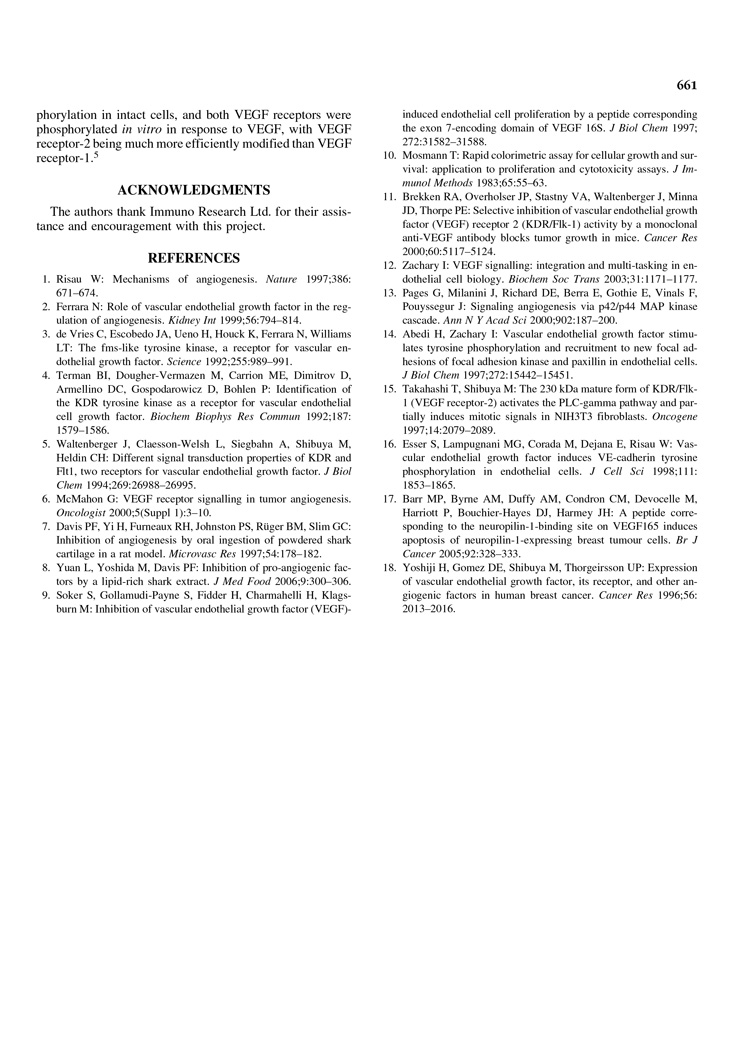 Inhibition of Tyrosine Phosphorylation of Vascular Endothelial Growth P5