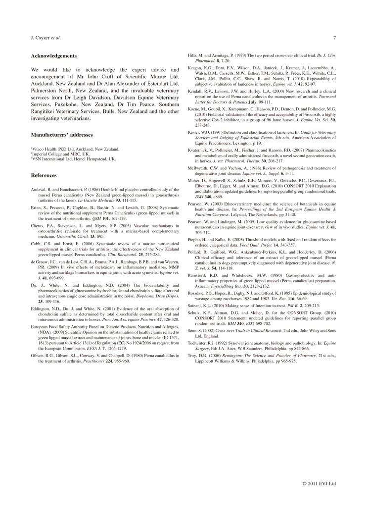 Efficacy of Biolane in horses with chronic fetlock lameness attributed to osteoarthritis P7