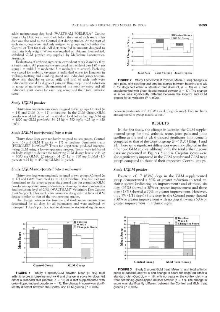 Efficacy of Green Lipped Mussel powder in alleviating arthritic signs in dogs P2