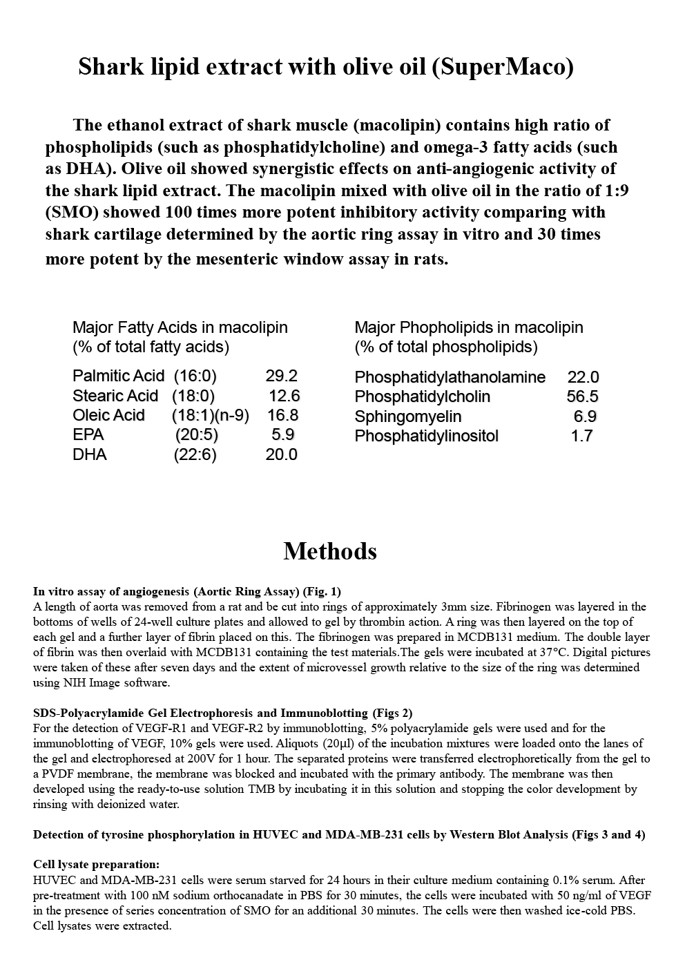 An ethanolic extract from a shark having potent anti-angiogeneric activity P3