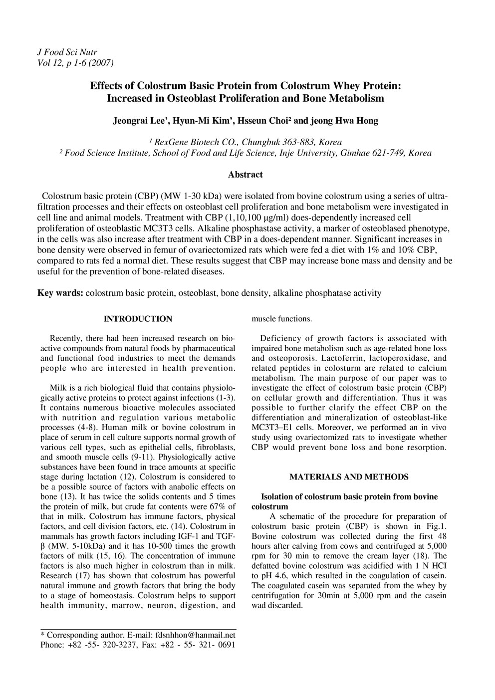 CBP increased Osteoblast Proliferation and Bone Metabolism P1