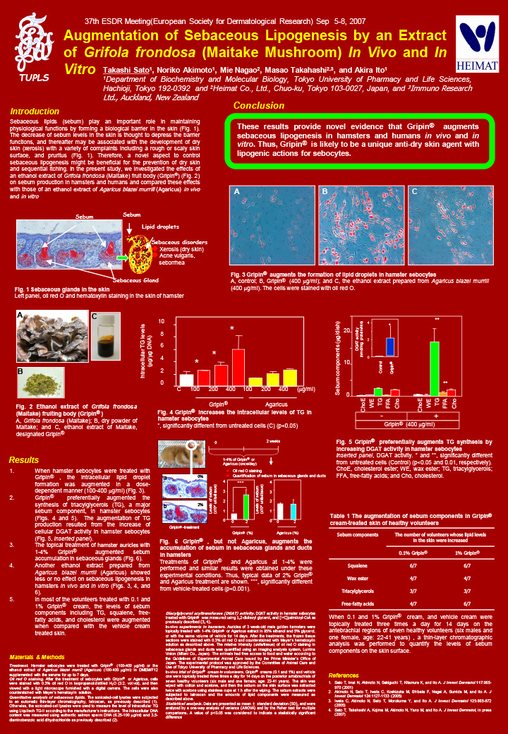 グリピンの研究 - 第37回ヨーロッパ皮膚科学学会