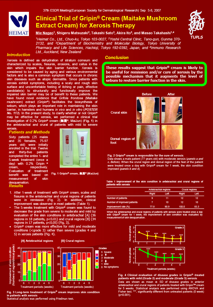 グリピンの研究 - 第37回ヨーロッパ皮膚科学学会